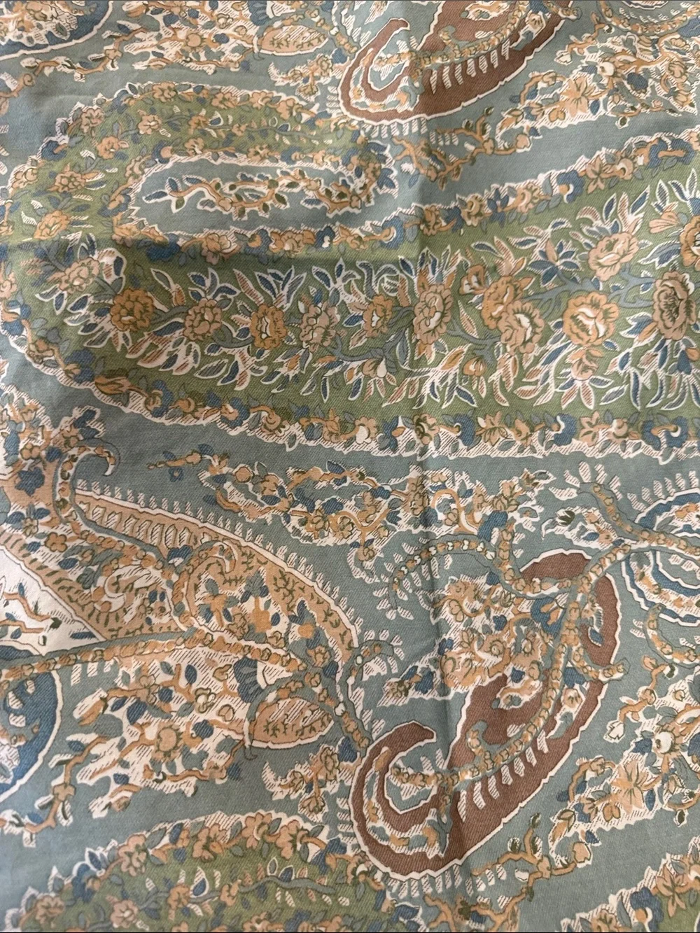 Pottery Barn Paisley King Duvet Cover and 2 Shams in Turquoise and Cream
